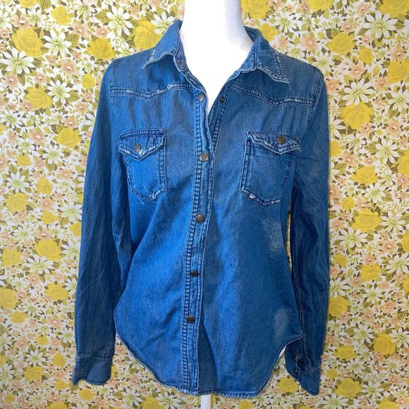 Girls Miley Cyrus Max Azria denim button up - Picture 1 of 7